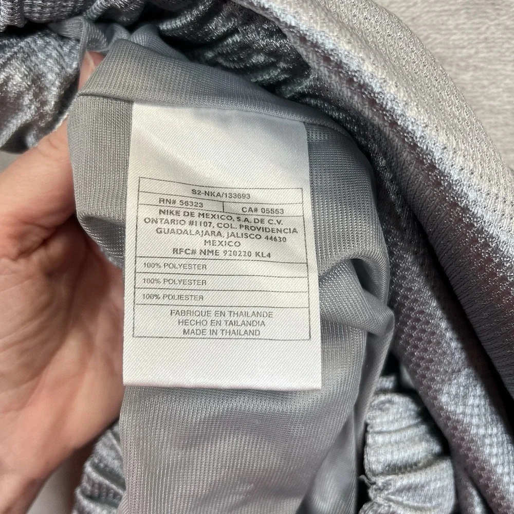 Air Jordan Shiny Silky Dazzle Basketball Shorts Silver Gray Mens XL